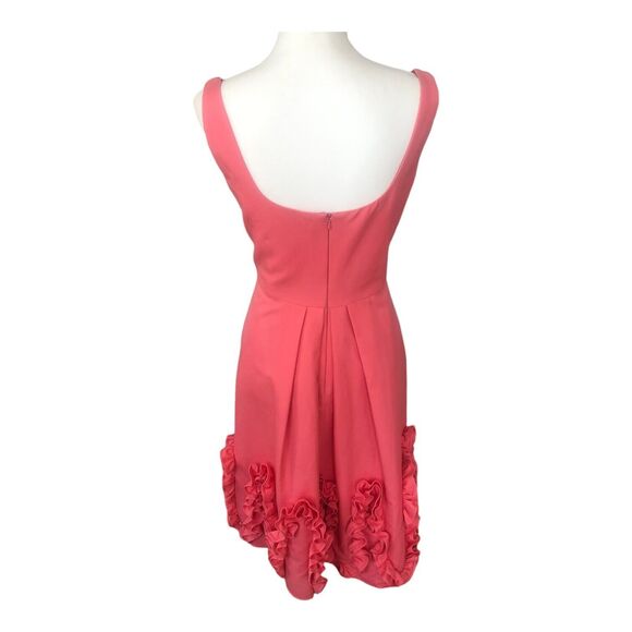 Rare Priscilla of Boston sz 14 Salmon Pink Cocktail Party Ruffle Dress Cotton - Picture 6 of 14